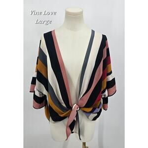 Vine & Love Tuscany Stripes Shift Top – Size Large